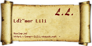 Lámer Lili névjegykártya